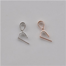 925纯银扣批发中号玉扣diy配件翡翠玉石水晶琥珀吊坠扣夹扣银扣头