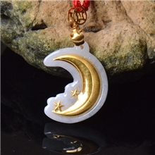 天然翡翠吊坠金镶玉星星月亮时尚挂件莆田厂家批发