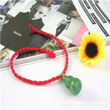 编织红绳玉葫芦手链树脂仿玉手饰情侣手链转运福禄手链批发