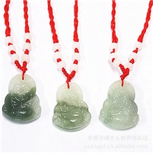 观音佛红绳编织项链仿玉佛项饰串珠佛祖红绳项链／佛款