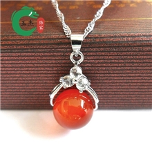 玛瑙石吊坠天然红玛瑙路路通吊坠批发转运珠红玉髓吊坠