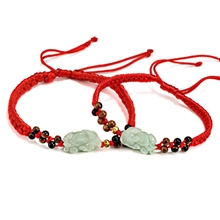 金珠白翡貔貅情侣手链天然玉石翡翠男女单只价手链饰品批发