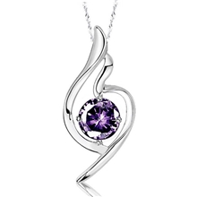 银饰饰品批发s925纯银吊坠不含项链韩版时尚紫晶蝶舞翩飞