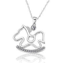 s925纯银项坠爱情木马吊坠不含项链时尚韩版情侣款银饰品批发