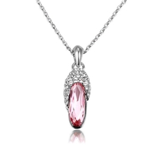 水晶鞋时尚项坠多色韩版女镀白金项链吊坠一件代发饰品混批