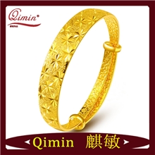 黄金电镀周大福同款满天星手镯高仿黄金保色镀24K真金手镯子批发