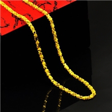 时尚女式金项链24K真金保色项链批发磨砂桃心车花梅花造型项链