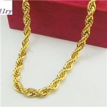 时尚流行饰品批发真金保色霸王金多尺寸旋转扭链欧美男士项链