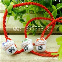招财猫红绳情侣手链脚链学生高考星座祝福语12生肖陶瓷猫