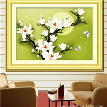 厂家批发品牌正品蒙娜丽莎新一代5D十字绣月色玉兰