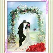 厂家批发正品品牌蒙娜丽莎新一代5D十字绣幸福的约定