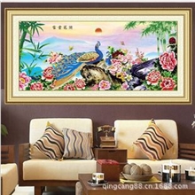 厂家批发新上市品牌正品蒙娜丽莎5D十字绣富贵花开孔雀