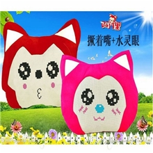 印花十字绣抱枕可爱卡通对枕蒙娜丽莎糖果色靠垫爆版阿狸十表情