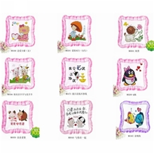 促销蒙娜丽莎十字绣抱枕百分百精准印花抱枕卡通人物花草方枕