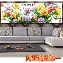 品牌精准印花十字绣布艺工艺品批发客厅花开富贵春