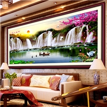 新款精准印花品牌十字绣批发财运亨通三流水生财