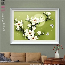 新款3D百分百精准印花十字绣厂家批发月色玉兰限时特价