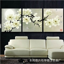 新款3D十字绣精准印花百分百厂家批发淘宝代发霓裳仙子三联画