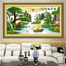 十字绣批发迎客松四财运大版十字绣图风景客厅十字绣卧室款