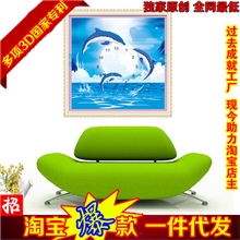 义乌品牌新款精准印花立体3D十字绣厂家批发海豚恋人动物卡通