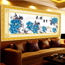 钻石画批发十字绣花开富贵超闪圆钻画客厅新款钻石绣5d立体画