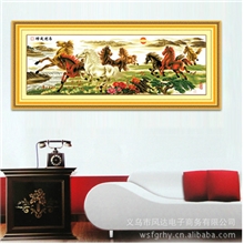 精准印花十字绣厂家直销八骏奔腾二马到成功百货十字绣厂家批发