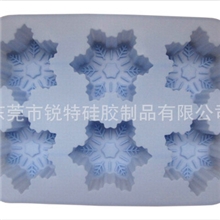 供应圣诞节套装六孔雪花形硅胶蛋糕模