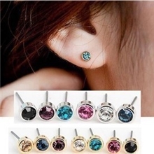 ER151韩版饰品批发耳钉批发新款闪亮小水晶耳钉可爱百搭耳钉