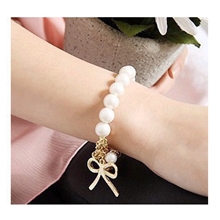 SL016韩国饰品批发韩版手链手工珍珠蝴蝶结手链小饰品厂家