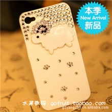 【伙拼】小绵羊IPHONE4手机壳苹果4手机套IPHON5/5S/5C苹果5水钻
