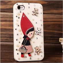 DRK285新款小红帽IPHONE4/5手机壳苹果外壳手机套水钻壳DIY