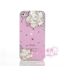 K39简约山茶花经典款IPHONE外壳手机壳IPHON5/5s/5c苹果5水钻