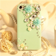 【伙拼】珍珠蔷薇花iphone44s苹果4手机壳IPHON5S苹果5水钻