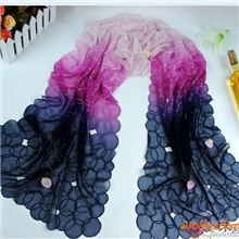 手绘乔其过渡色系列手绘丝巾颜色鲜艳