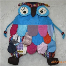 拼布猫头鹰包民族特色彩色布艺休闲包手工时尚包包量多从优