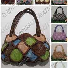 手勾叶子包编织木珠包小皮包31片手提包批发外贸欧美地区小包