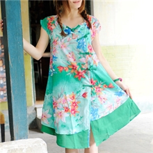 动客情@2012夏装女装爆款薄料双层巴厘纱中式改良民族风长衫裙