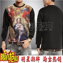 特价包邮圣母天使套头卫衣男女款长袖T恤一件批发