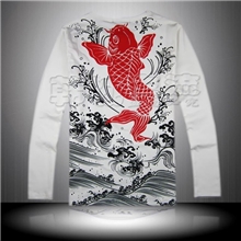 中国风t恤男长袖2013包邮装男士个性刺绣印花一件代发包邮