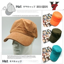 外贸帽子批发V-378百搭灯芯绒军帽平顶帽韩版外贸帽子