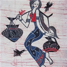 凤凰印象手工彩色色蜡染画系列酒店宾馆民族风无框装饰画批发