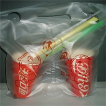 食品外卖袋珍珠奶茶饮料打包袋麦当劳专用可口可乐双杯打包袋