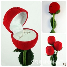 饰品盒韩版超精致玫瑰花戒指盒情人节求婚浪漫婚礼必备04202127
