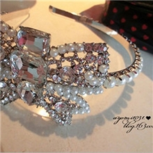 明星杂志款宝石珍珠蝴蝶结水钻发箍发卡发饰饰品头饰发饰发夹