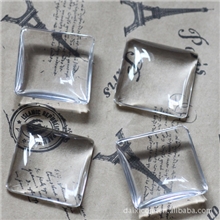 时光宝石贴片10-25MM正方形透明玻璃贴片配件玻璃水晶5种/包