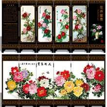 漆器小屏风花开富贵外事商务礼品中国特色礼品仿古小屏风