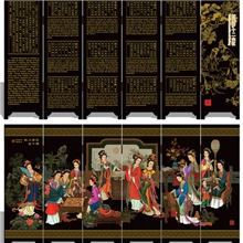 漆器小屏风金陵十二钗仿古小屏风工艺品外事商务礼品