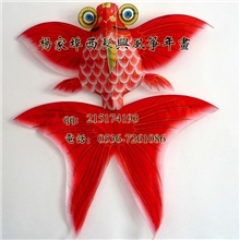 厂家直销潍坊风筝批发传统工艺品保飞手绘金鱼风筝批发