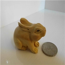 黄杨木雕精品工艺兔子火爆热销酒店旅游礼品高档儿童玩具