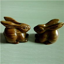 绿檀木雕工艺摆件兔木质品可爱木制玩具高档酒店商务礼品